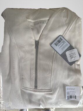 NWT Softies DreamTech 1/4 Zip Jogger Set Women's Large Almond 2-Piece